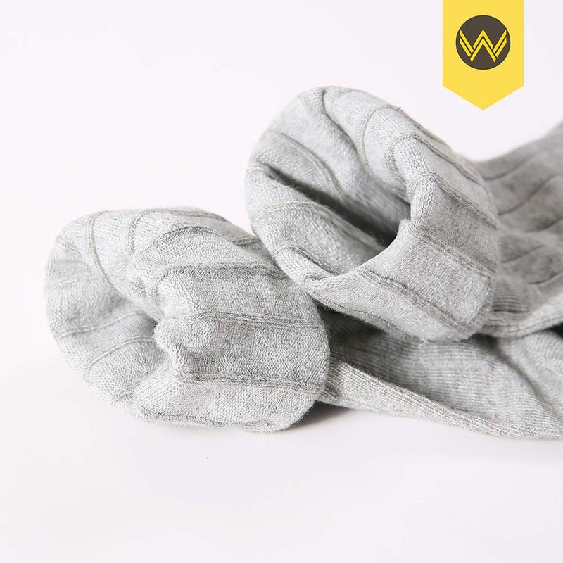 WANDER Dress Socks Men's Classic Cotton Solid Premium Ribbed Socks Seamless Soft for Office Business 6 Pairs 7-12 - Image 3